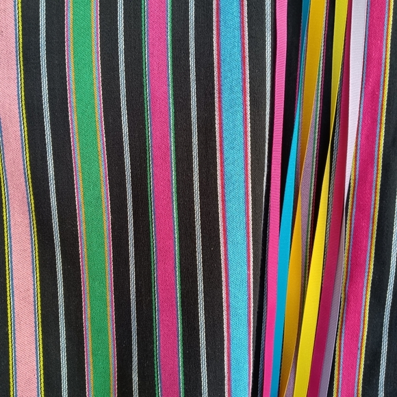 Vintage 1970's Krist Gudnasun Kaftan Mumu Housedress Retro Tropical Ribbon Dress - Picture 7 of 11